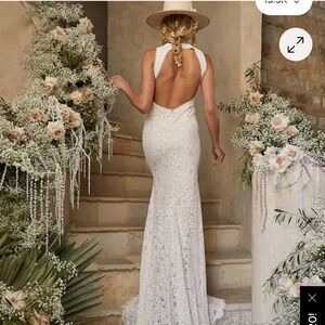 Lulu's White Lace Maxi Dress